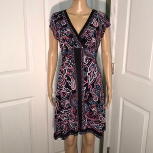 INC Petite Black Print Dress P/L